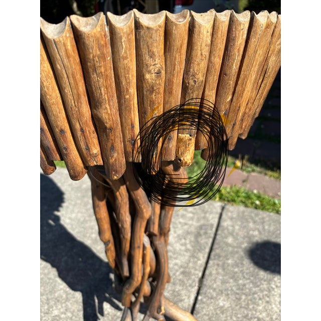 Early 20th Century Antique Carved Twig Table For Sale - Image 5 of 6