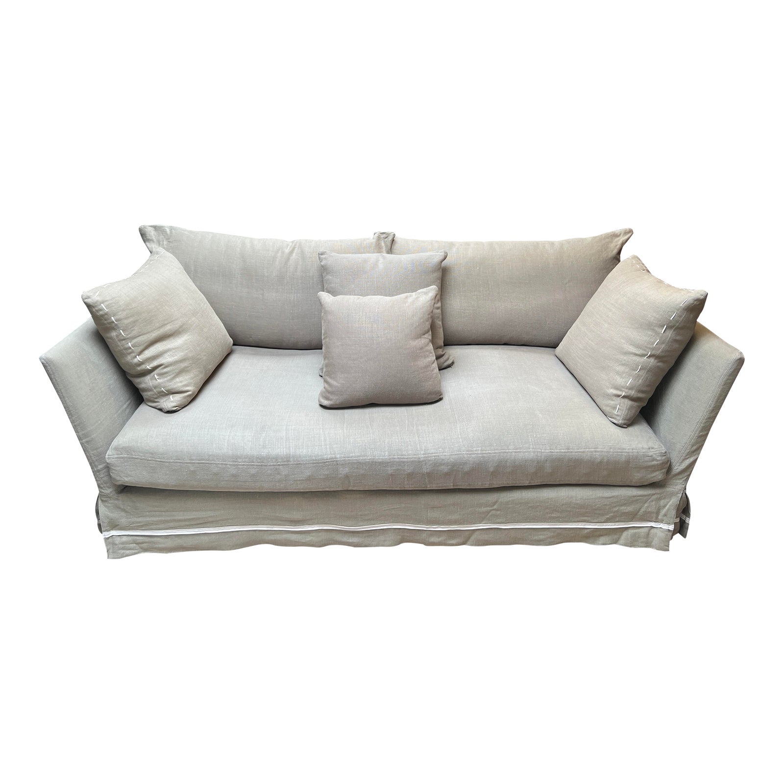 Verellen Down Linen Slipcover Sofa Chairish