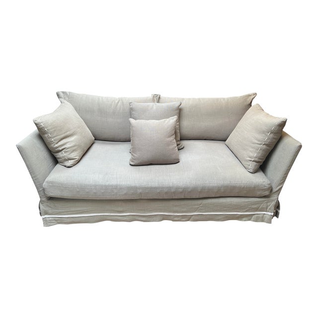 Verellen Down Linen Slipcover Sofa Chairish