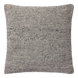 Amber Lewis x Loloi Claudette Charcoal / Grey 22'' x 22'' Cover with Down Pillow For Sale