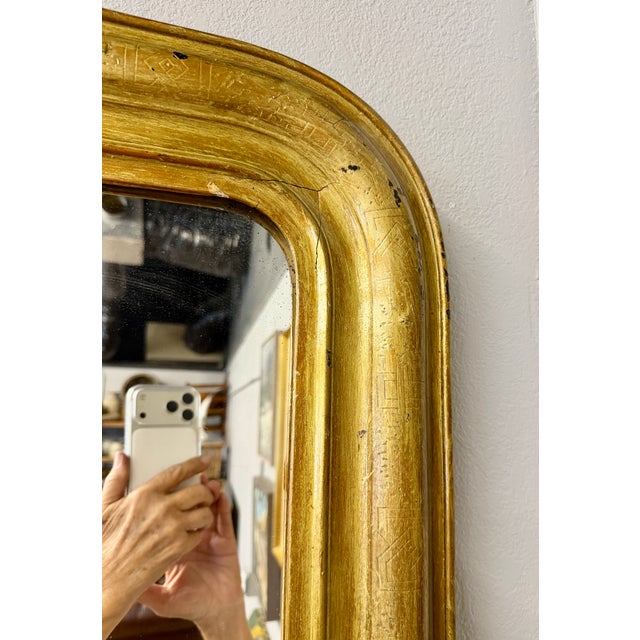 French 19th C French Louis Philippe Giltwood Mirror 31 X 41 For Sale - Image 3 of 7
