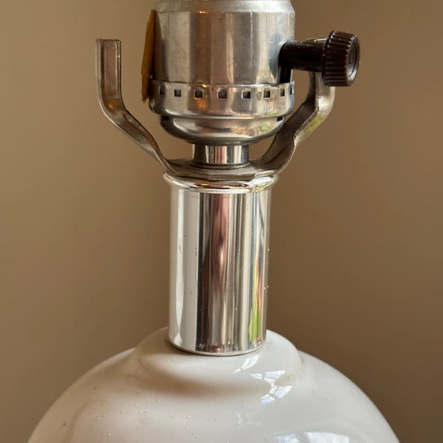 1960s White & Chrome Ginger Jar Table Lamps — A Pair For Sale - Image 12 of 17