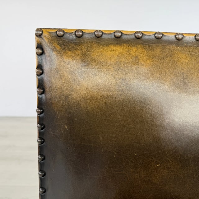 Late 19c Oak and Leather Dining Chairs – Set of 8 For Sale - Image 15 of 15