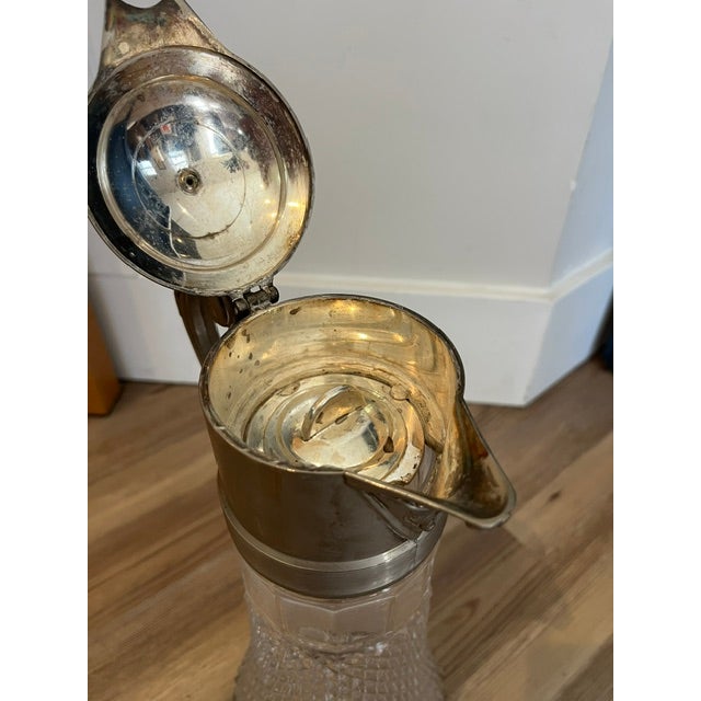 Vintage Cut Crystal and Silver Plated Claret Jug For Sale - Image 13 of 16