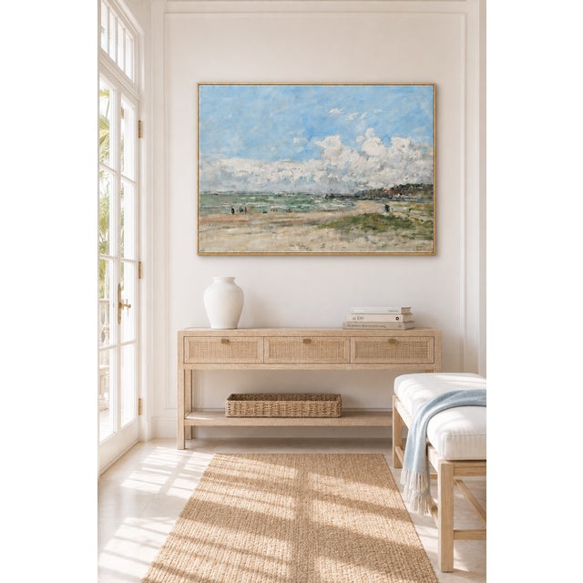 French Country Circa 1890 Deauville Beach French Impressionist Coastal Fine Art Print by Eugène Boudin - 60" X 40" For Sale - Image 3 of 7