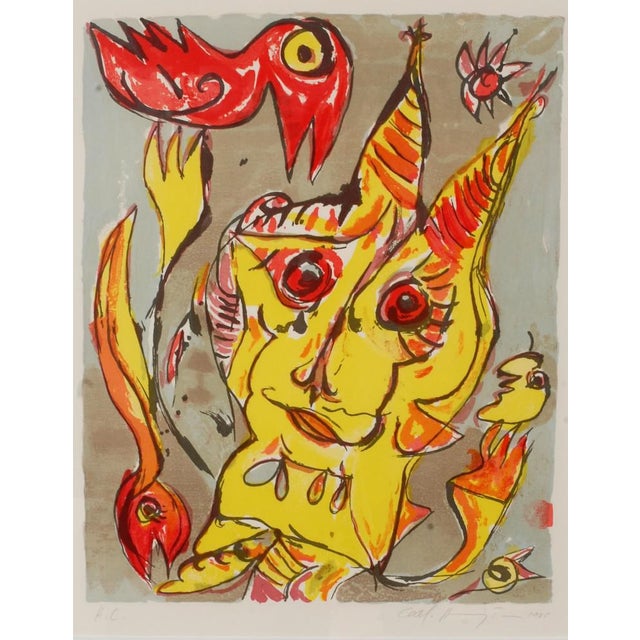 Artist: Carl-Henning Pedersen (1913-2007). Signed/Dated 'Carl-Henning Pedersen 1985' at the bottom right corner....