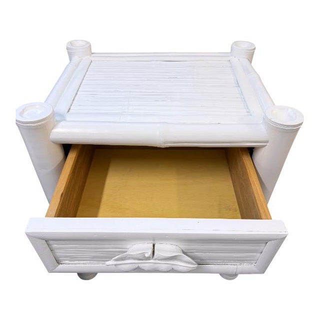 White Elephant Bamboo Nightstands For Sale - Image 8 of 10