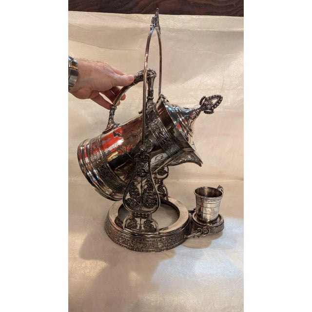 Mid 19th Century Silverplate Ice Water Tipper For Sale - Image 4 of 9