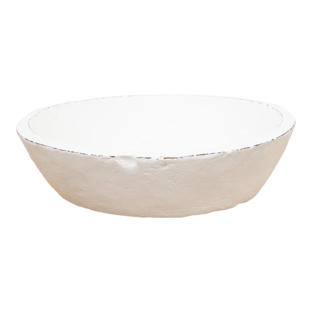 Oversized French White Dough Bowl For Sale
