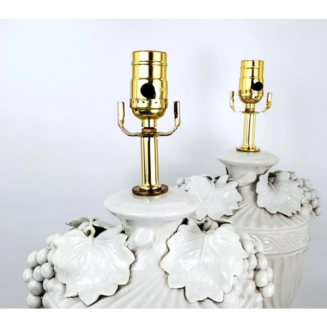Lamps Pair Italian Blanc De Chine Restored For Sale - Image 11 of 13