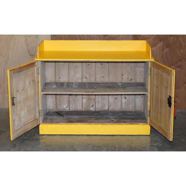 Antique Hungarian Hand Painted Yellow Pine Kitchen Sideboard, 1880s For Sale - Image 12 of 16