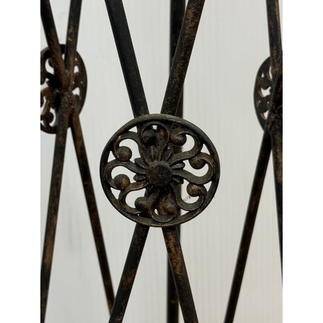 Regency Style Iron Plant Stand + Ceramic Urn, Set of Two For Sale In San Francisco - Image 6 of 12