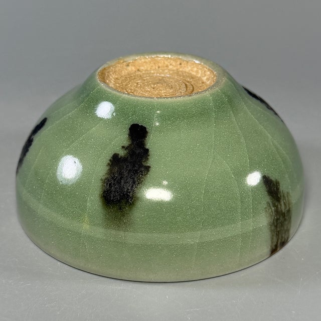 Antique Chinese Longquan Celadon Bowl With Splashed Dark Spots For Sale - Image 4 of 5