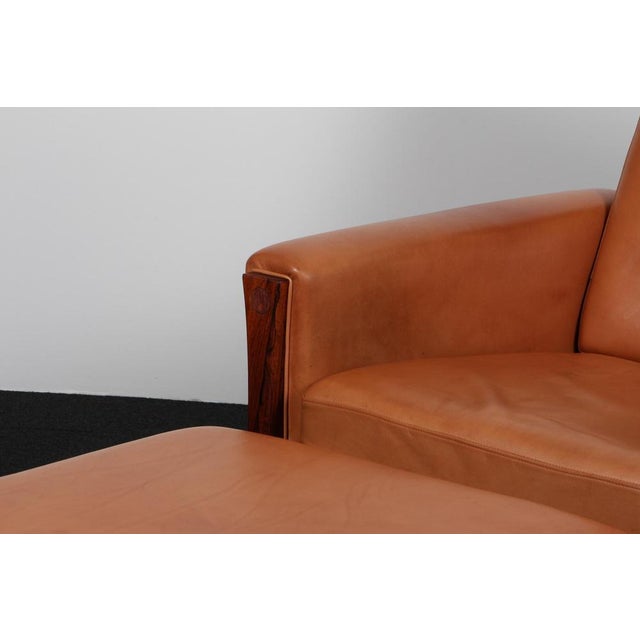 Set of Model AP62 Lounge Chair and Ottoman in Leather by Hans J. Wegner, 1960s For Sale - Image 3 of 12