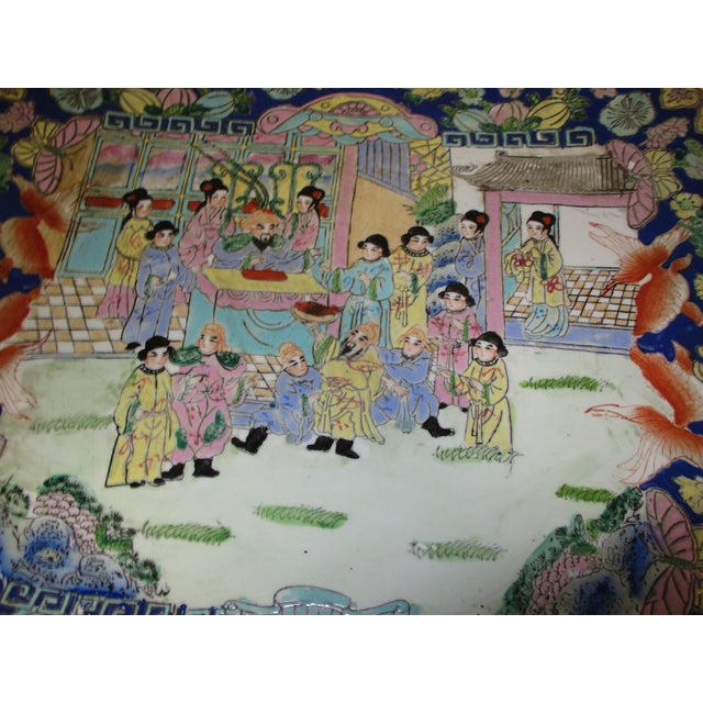 Ceramic Antique Porcelain Chinese Rose Mandarin Charger For Sale - Image 7 of 14