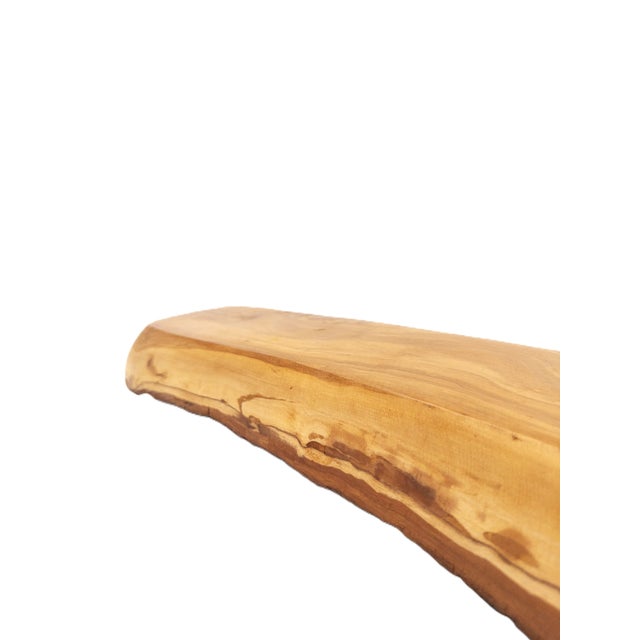 Hand-Carved Peruvian Olive Wood 3-Section Serving Bowl With Live Edge 18.75"l For Sale - Image 15 of 15