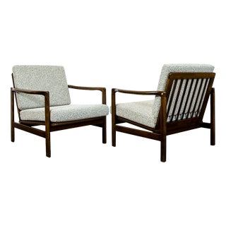 Mid-Century Modern Lounge Chairs by Zenon Bączyk, Poland, 1960s, Set of 2 For Sale