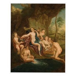 Circle of Antoine Coypel, Diana Bathing with the Nymphs, 1720, Oil on Canvas For Sale