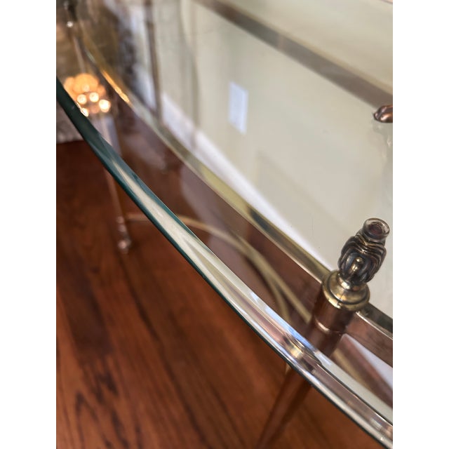 1970s Italian Made LaBarge Brass Console Table For Sale In Dallas - Image 6 of 7