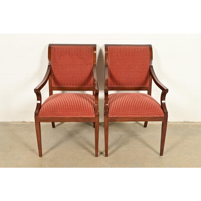 English Smith & Watson Regency Carved Mahogany Armchairs, Pair For Sale - Image 3 of 14