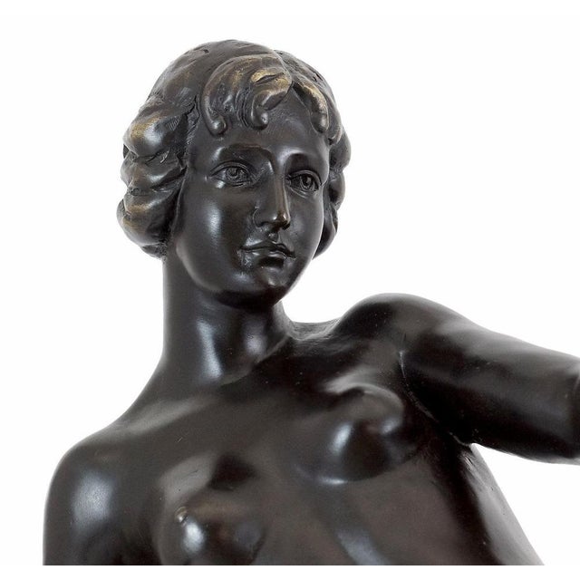 Art Deco Style Modern Sculpture, Patinated Bronze For Sale - Image 4 of 7