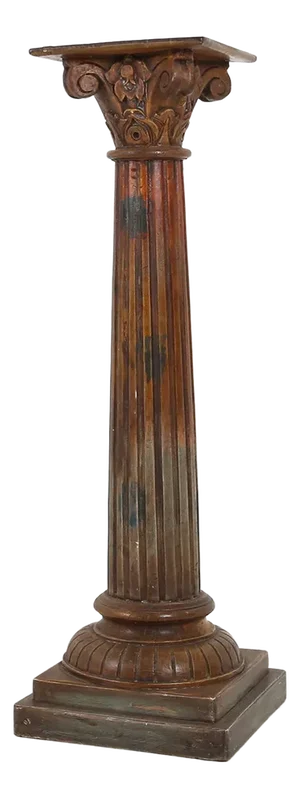 Antique Carved Wood Corinthian Column, France, 1890s