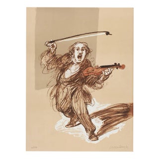 Claude Weisbuch, L’Archet Rebelle, Original Hand Signed Lithograph For Sale