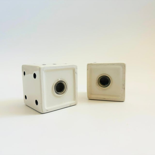 White Vintage Dice Salt and Pepper Shakers For Sale - Image 8 of 8