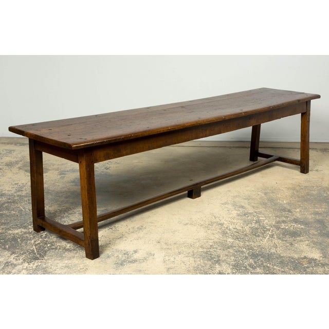 Early 19th Century French Provincial Walnut Farmhouse Refectory Table For Sale - Image 17 of 18