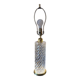 1960s Waterford Crystal Lamp With Brass Accents For Sale