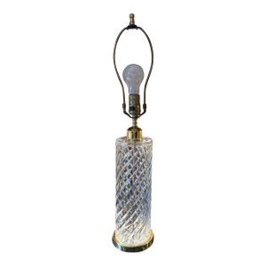 1960s Waterford Crystal Lamp With Brass Accents