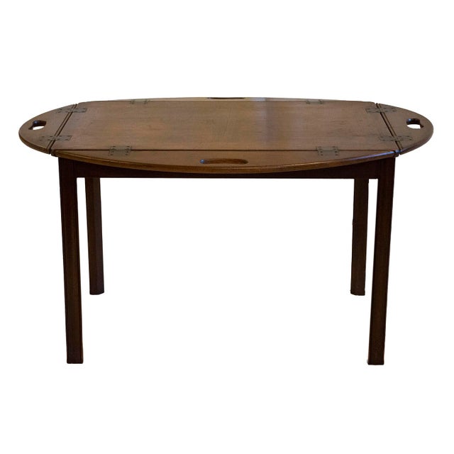 Antique English Butlers Table With Brass Screws For Sale - Image 9 of 9