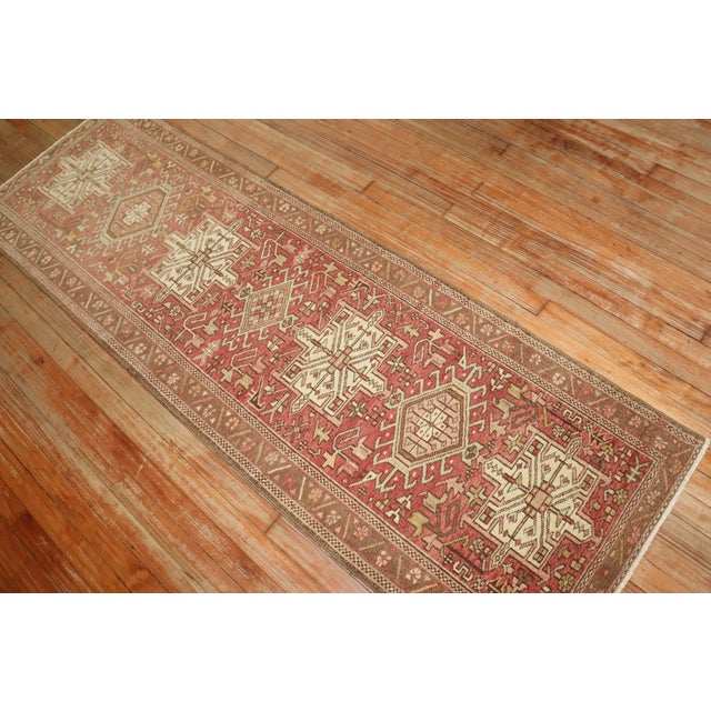 Early 20th Century Early 20th Century Narrow Zabihi Collection Persian Neutral Heriz Runner - 2'3" x 7'2" For Sale - Image 5 of 7