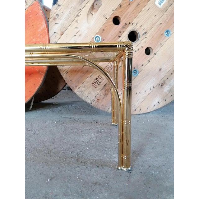 Metal Vintage Faux Bamboo Coffee Table For Sale - Image 7 of 10
