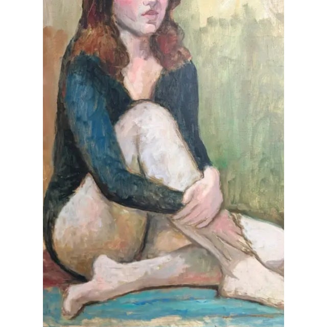 Early Oil Painting - Portrait of a Sitting Woman For Sale - Image 4 of 9