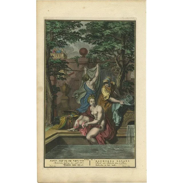 After Picart, Bathsheba in the Bath Scene, Engraving, 1730 For Sale - Image 10 of 10