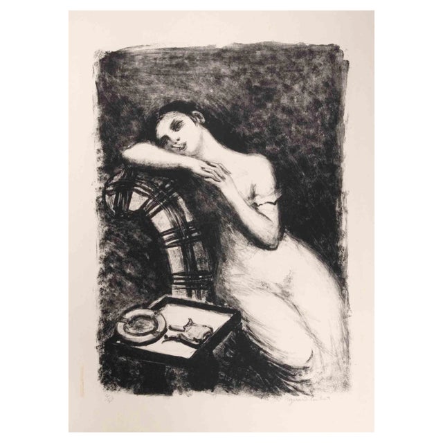 Gérarde Cochet, The Smoker, Lithograph, 1929 For Sale