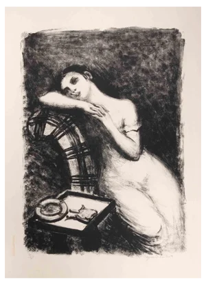 Gérarde Cochet, The Smoker, Lithograph, 1929