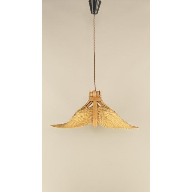 Chandelier in Woven Palm Leaves, Germany, 1970s For Sale - Image 12 of 12