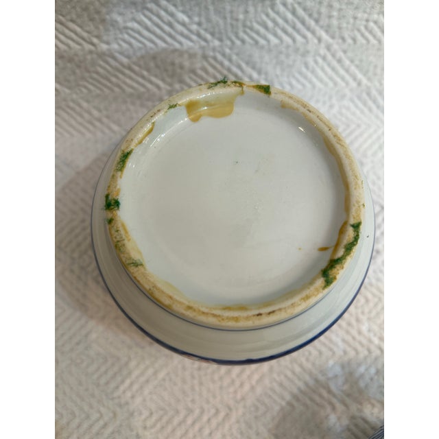Ceramic Vintage Porcelain Chinoiserie Flower Frog Vase For Sale - Image 7 of 7