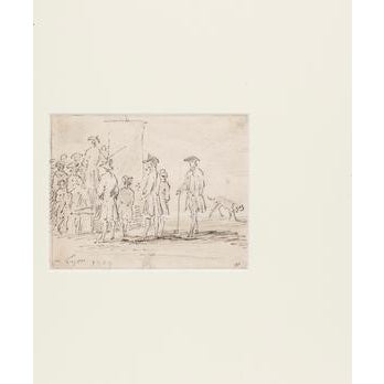 Jan Pieter Verdussen, Speech, China Ink Drawing, 1747 For Sale