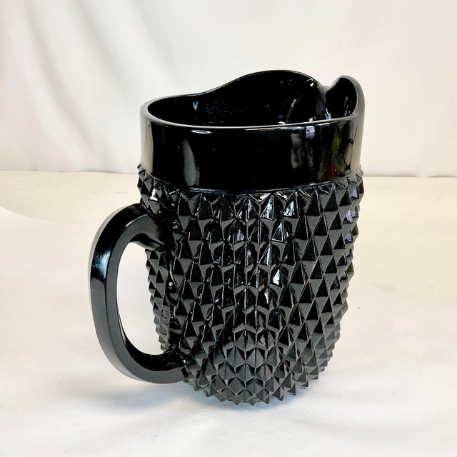 1940s Vintage Art Deco Indiana Glass Black Diamond Point Tiara Bar Set - 9 Pieces For Sale - Image 6 of 12