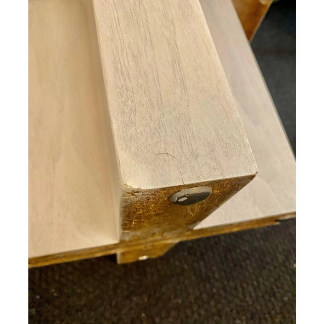 Wood 1970s Mid Century Modern, Milo Baughman Style, Bleached and Stained Gray Cruciform Side or Cocktail Table For Sale - Image 7 of 12