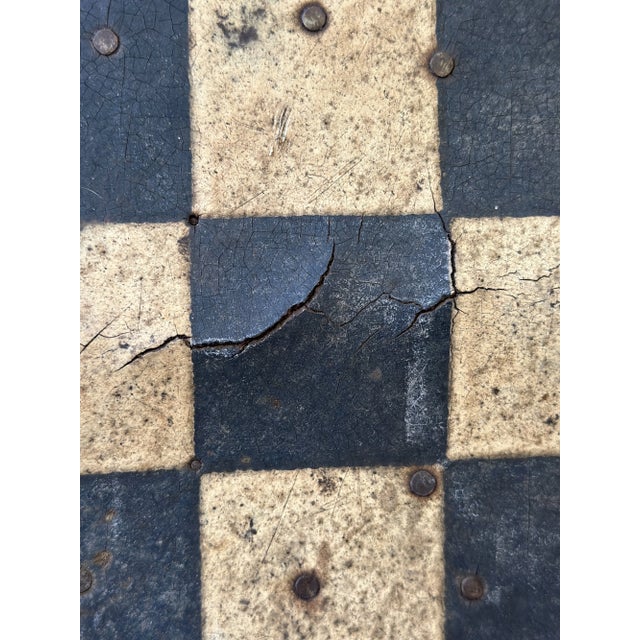 Antique Black-and-White Monochrome Game Board on Linoleum Tile, Circa 1910s-20s For Sale - Image 18 of 18
