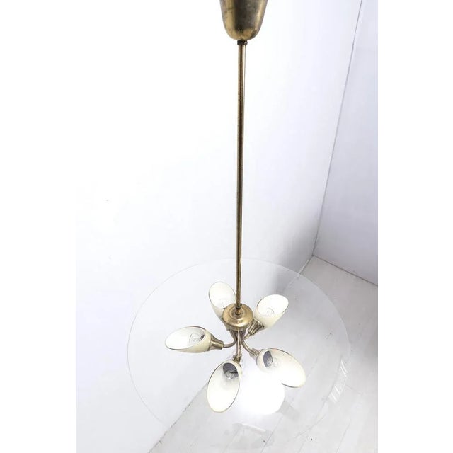 Metal Italian Brass Pendant Lamp, 1950s For Sale - Image 7 of 8