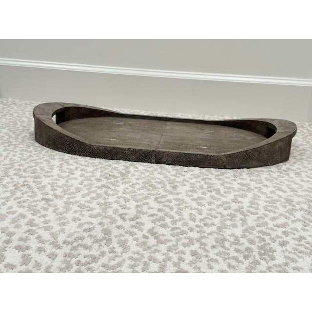1990s 1990s Oval R & Y Augousti Shagreen Tray For Sale - Image 5 of 9