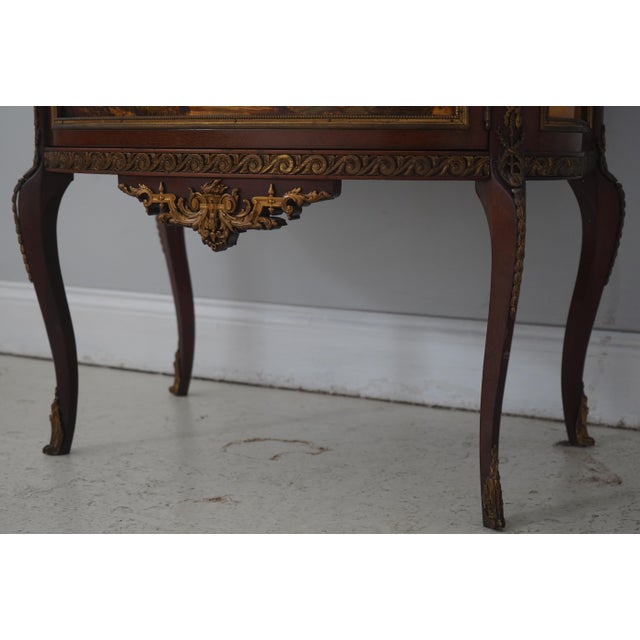 Paines Vernis Martin Bow Front Mahogany Vitrine Display Cabinet For Sale In Philadelphia - Image 6 of 18