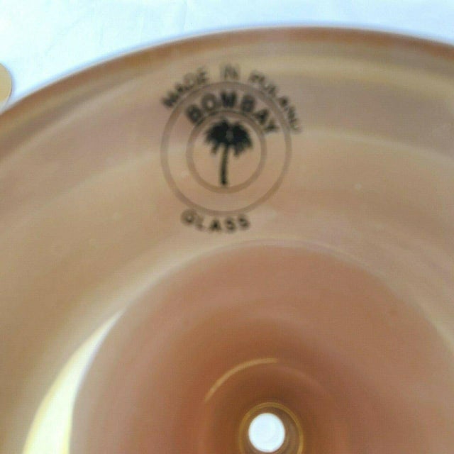 Late 20th Century Bombay Glass Decanter Set 6 Glasses Gold Frosted Stems Made in Poland For Sale - Image 9 of 13