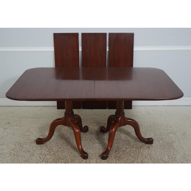 Age: c1985 Details: #24 Finish Double Pedestal Base High Quality Construction Queen Anne Legs & Pad Feet Offered @...