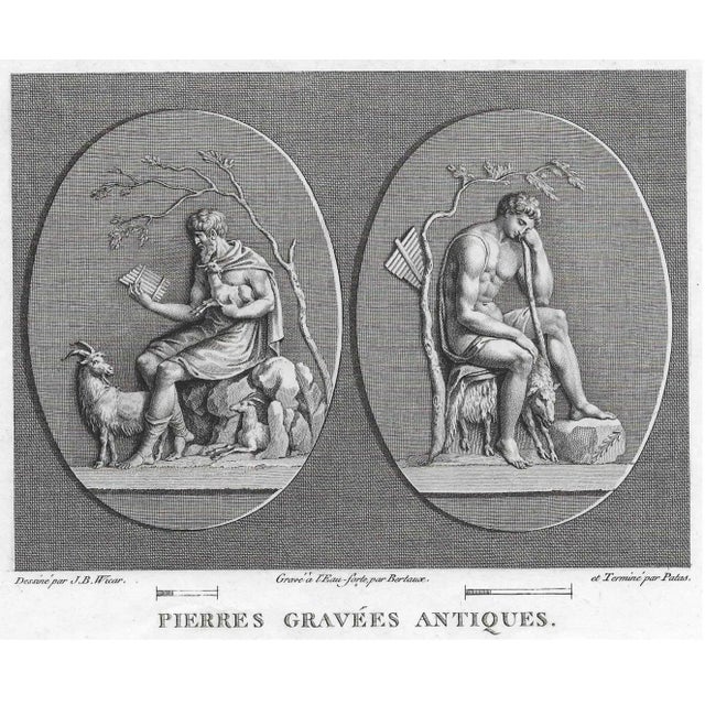 Neoclassical 1762 Neoclassical Roman God Engraving For Sale - Image 3 of 3